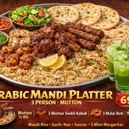 Arabic Mandi Mutton Platter (3 Person) 🍖🍚