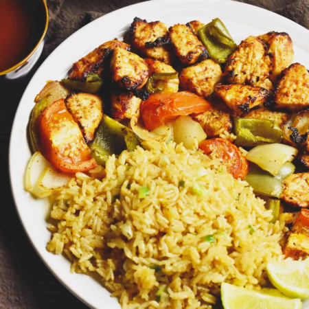 Chicken Shashlik with Rice 🍢🍗🍚