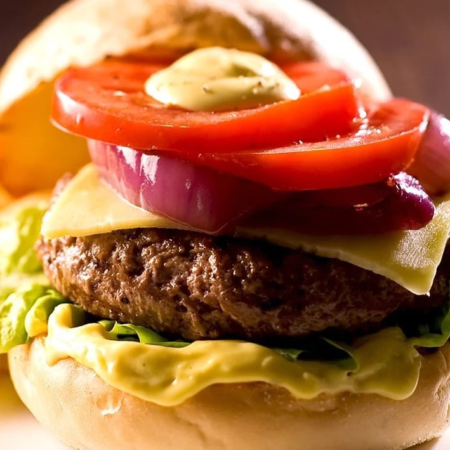 Beef Burger with Cheese + Fries